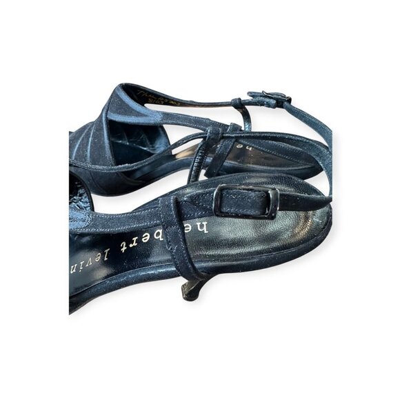 Vintage Herbert Levine Black Suede Slingback Heels 7.5M, Stiletto Heel, 60s - Picture 10 of 13